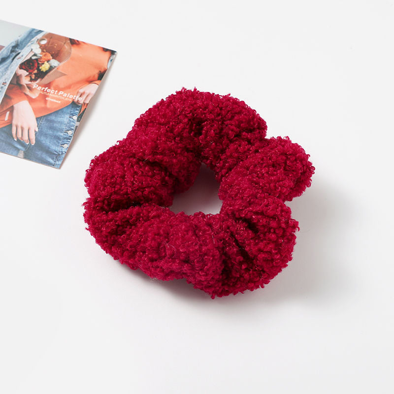 Autumn And Winter Plush Large Intestine Hair Ring Internet Celebrity Lamb Hair Ring Coréen