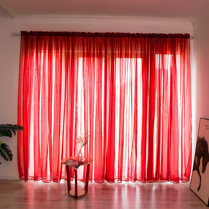 Simple et moderne Balcon Couleur Solide Rideau de Gauze