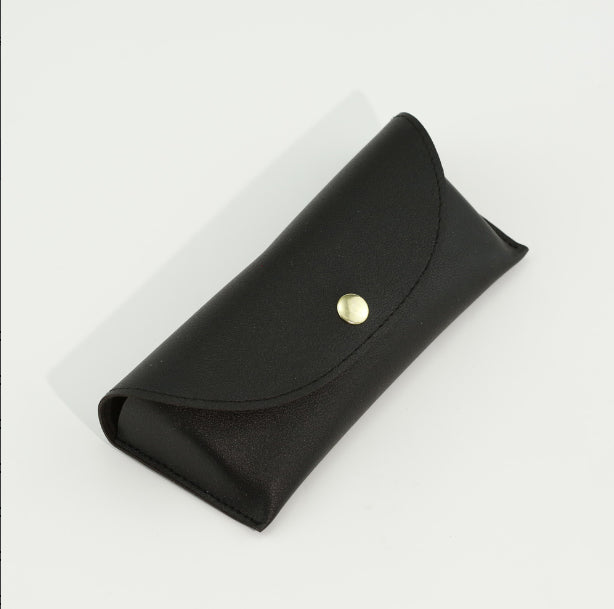 Boite de lunettes Soft-bag-PU cuir-noir-1 pièce