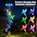 1Pc Solar Butterfly Wind Chime avec tubes en aluminium 7 couleurs changeantes de vent Chime pour l'extérieur