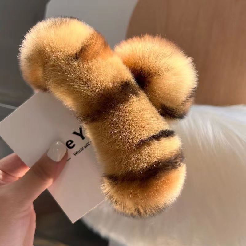Véritable Rex lapin cheveux mignon en peluche coiffure griffe cheveux