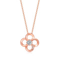 S925 Argent Rose Or plaqué Clover Hollow Moissanite Collier 4mm Centre D Couleur VVS1 GRA