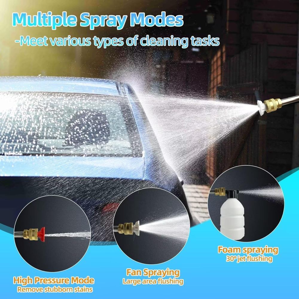 2 Batteries sans fil de voiture de lavage haute pression Jet de lavage d'eau pistolet portable
