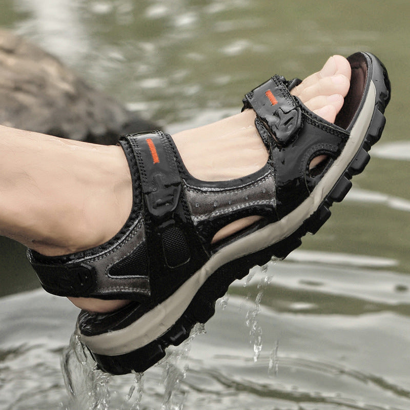 Sandales d'été en plein air avec paillettes Velcro