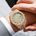 Stainless Steel Watches Rhinestone Roman Calendar Starry Quartz