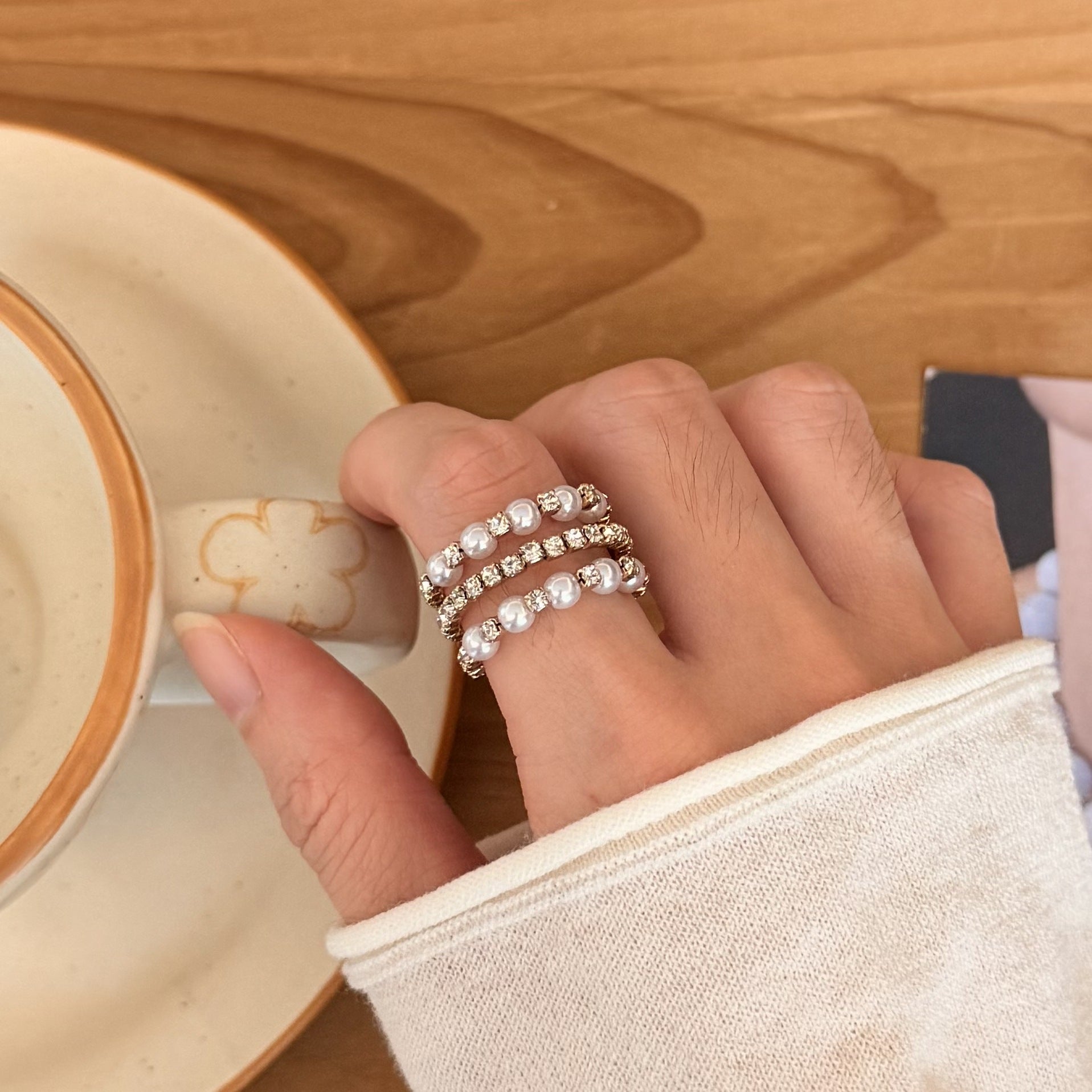 Bague de déclaration de luxe légère de style italien
