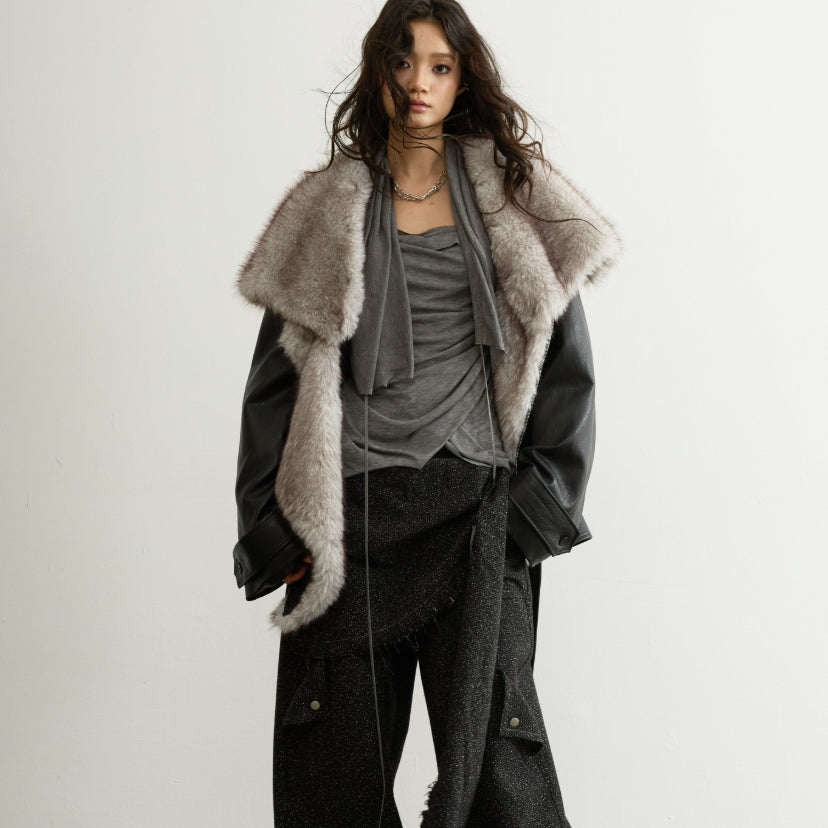 Veste en cuir PU amovible confortable