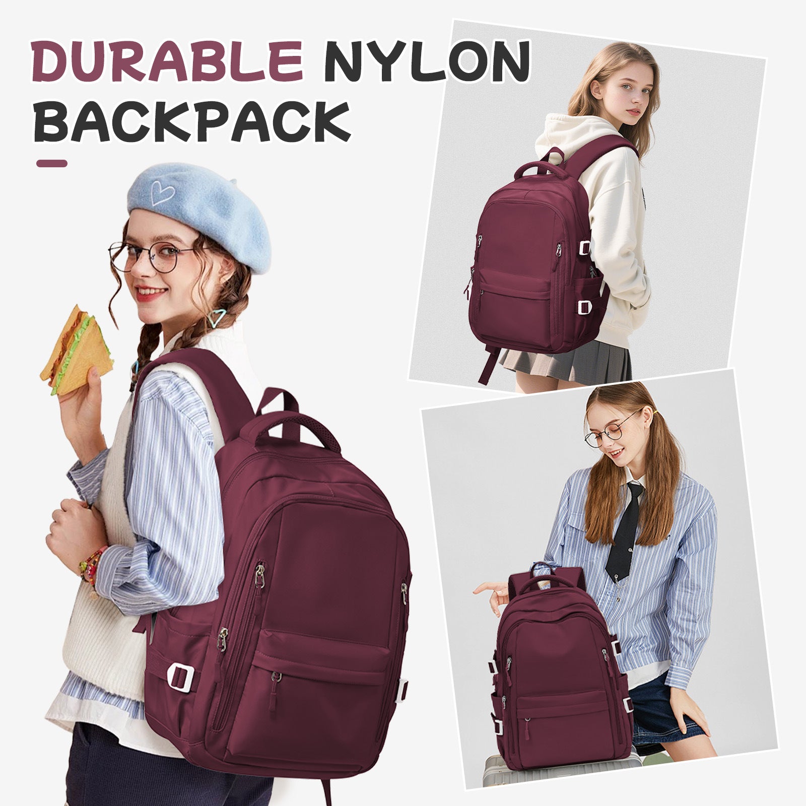Sac à dos simple en nylon polyvalent