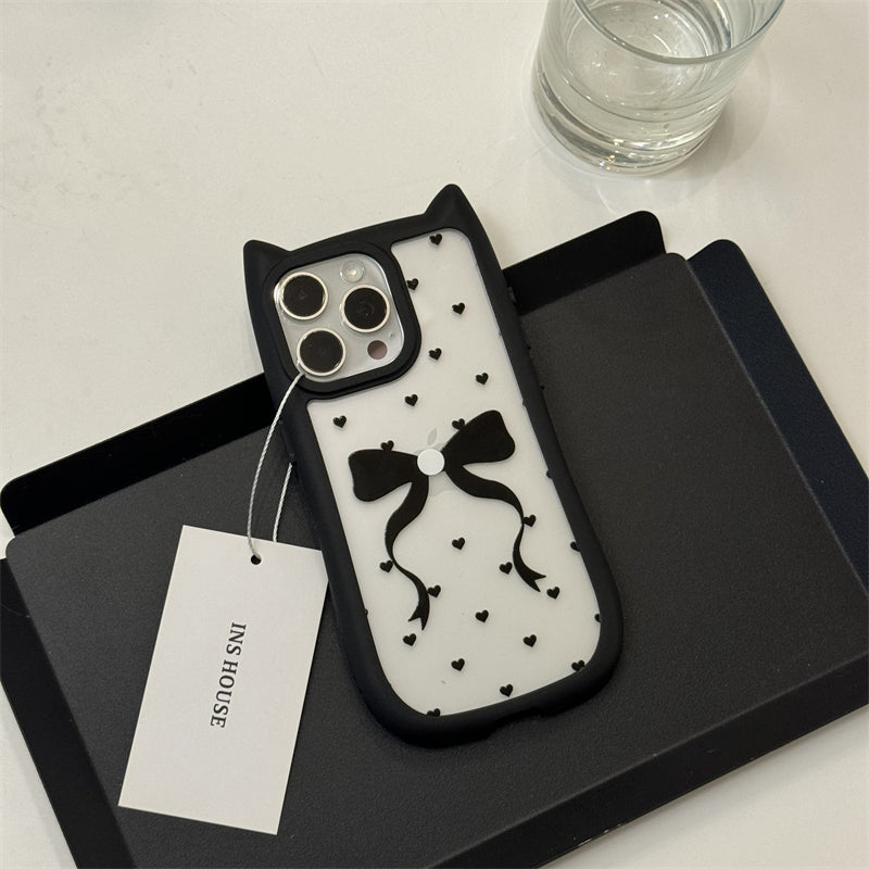 Polka point approprié pour les oreilles de chat cas de téléphone