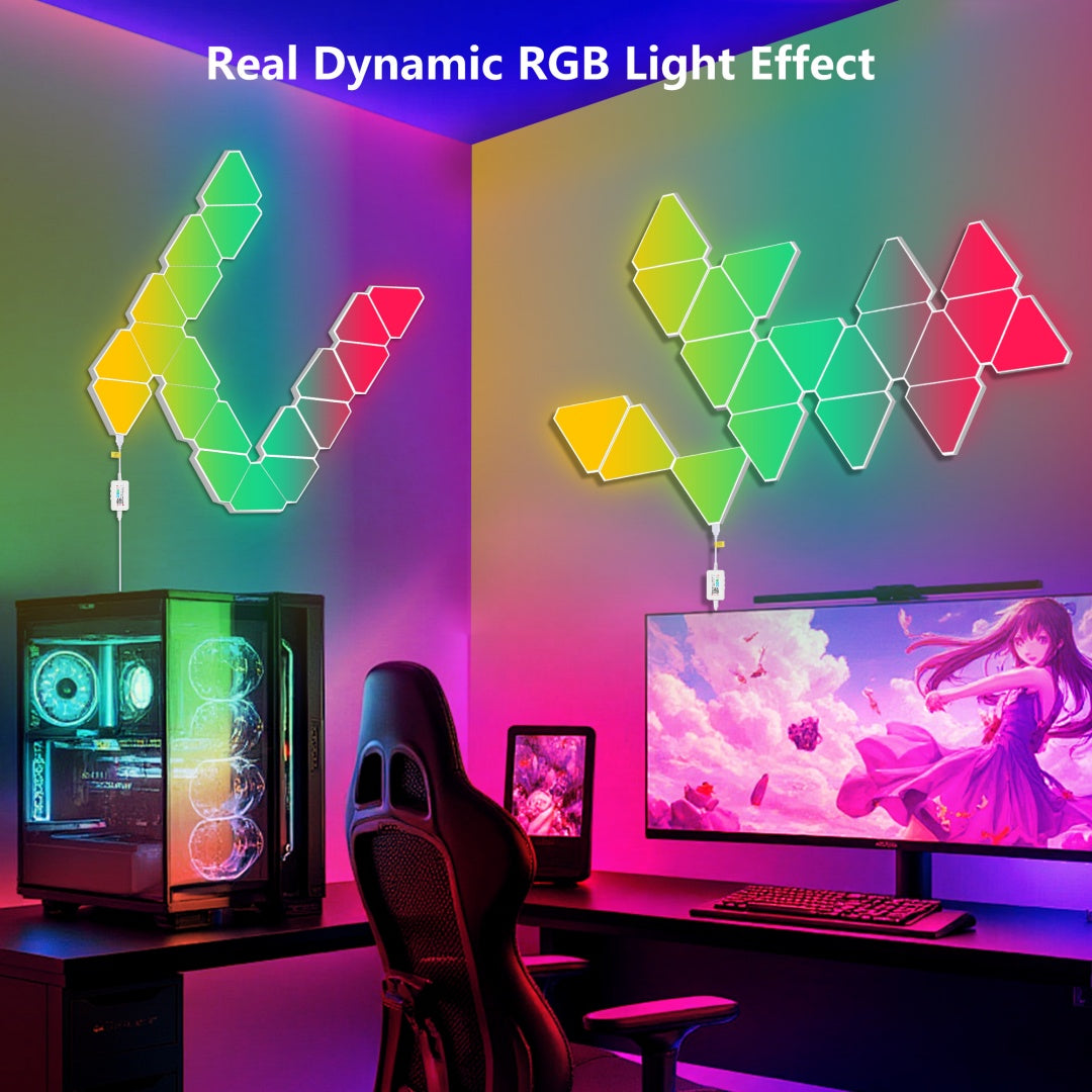Panneaux lumineux triangulaires de 20 paquets - Smart RGB LED Lights with App & Remote - Music Sync