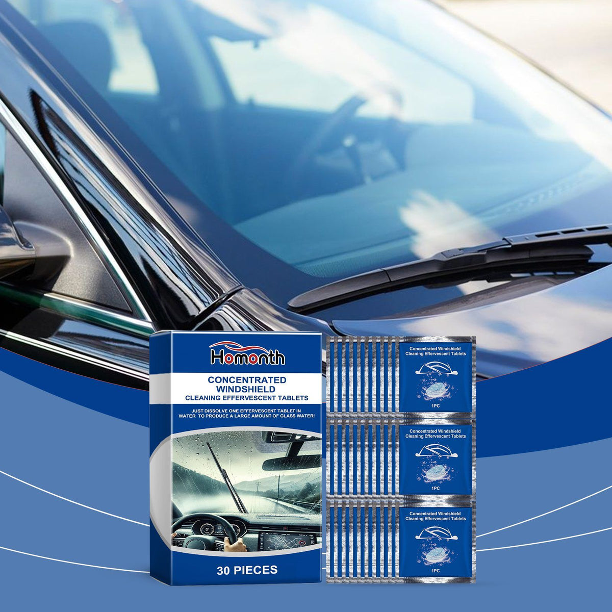 Comprimés de nettoyage par par pare-brise automobiles concentrés HOMONTH