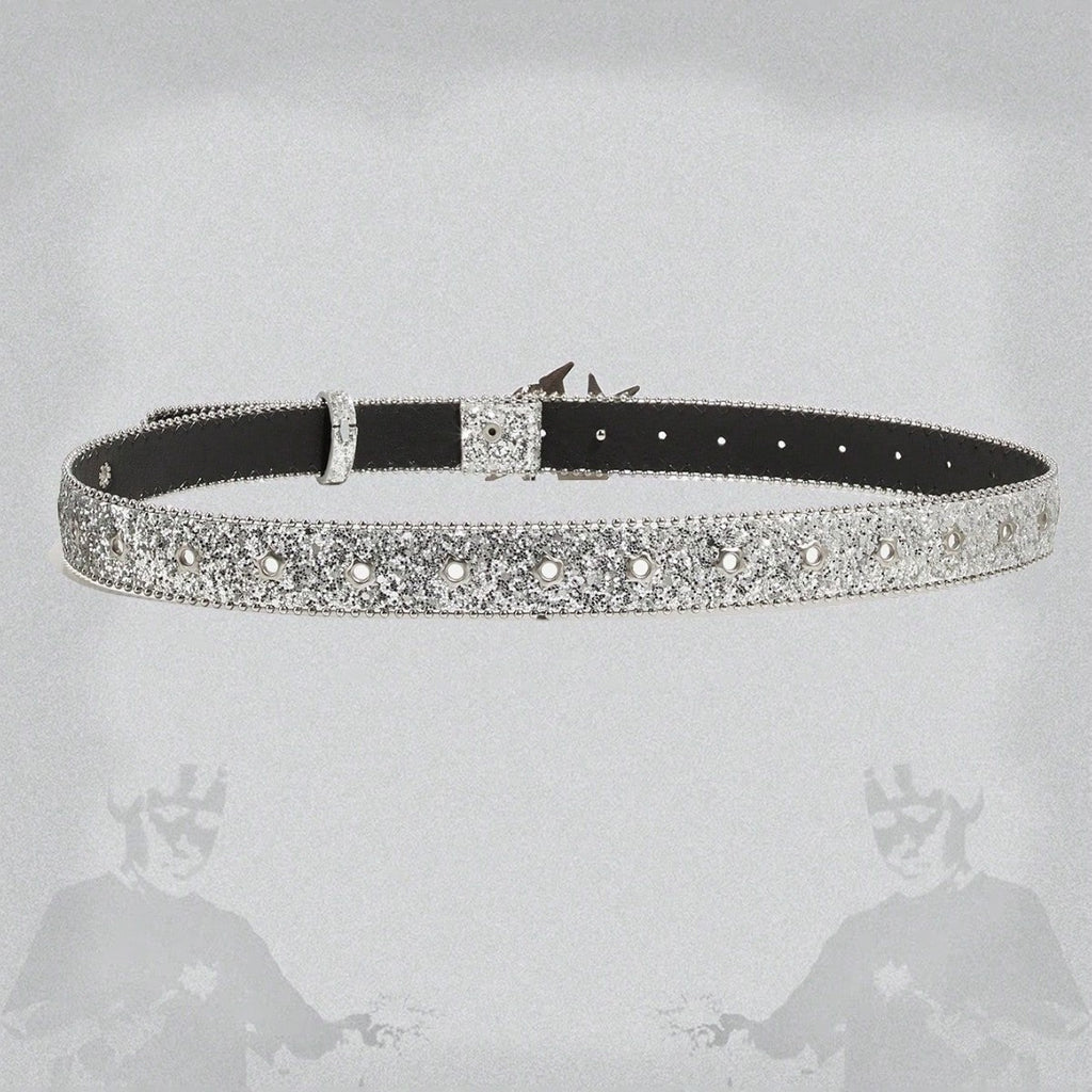 Large Ceinture, mode européenne et américaine Personnalisée Ceinture Jeans décorée de paillettes