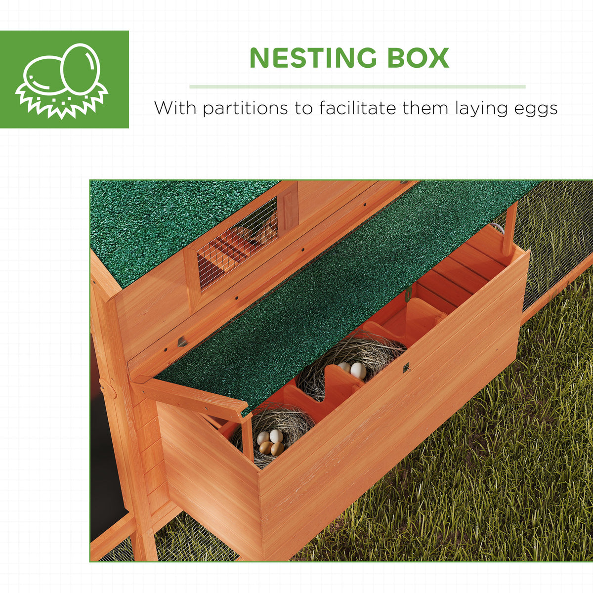 Coop de poulet en bois de 137 po pour 4-6 poulets