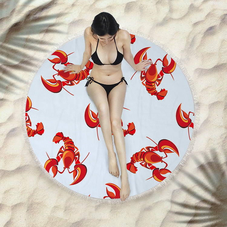 Serviette de plage fringée, serviette de bain ronde, serviette de plage