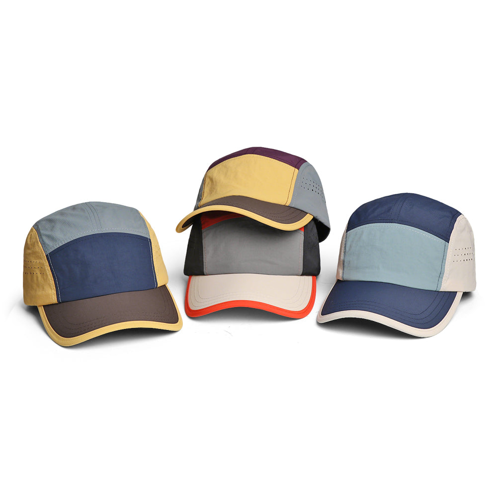 Chapeau à cinq straps de sport à séchage rapide, assorti de couleurs