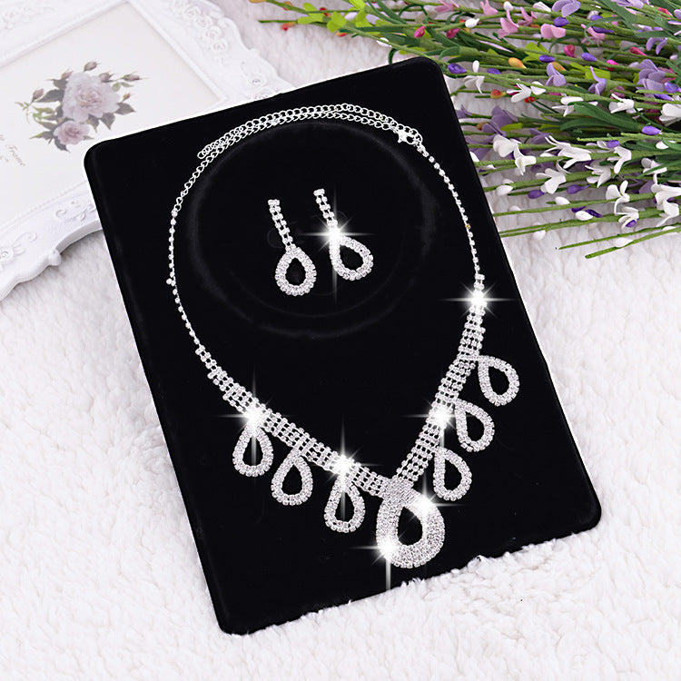 Coréen Mariage Robe de mariée Accessoires Deux Pièces Bijoux Bijoux Collier Anneau d'oreille