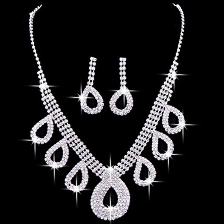 Coréen Mariage Robe de mariée Accessoires Deux Pièces Bijoux Bijoux Collier Anneau d'oreille
