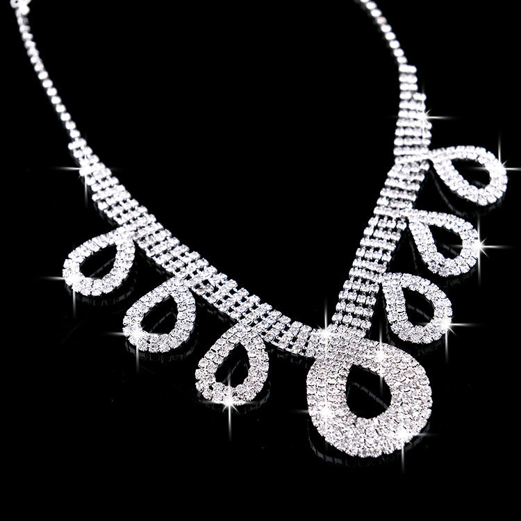 Coréen Mariage Robe de mariée Accessoires Deux Pièces Bijoux Bijoux Collier Anneau d'oreille