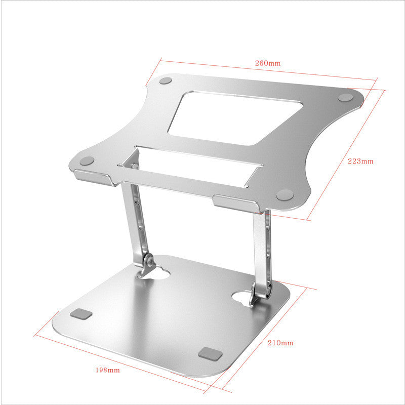 Support d'ordinateur Ordinateur portable en alliage d'aluminium Bureau pliant Base de stockage portable peut soulever Radiat