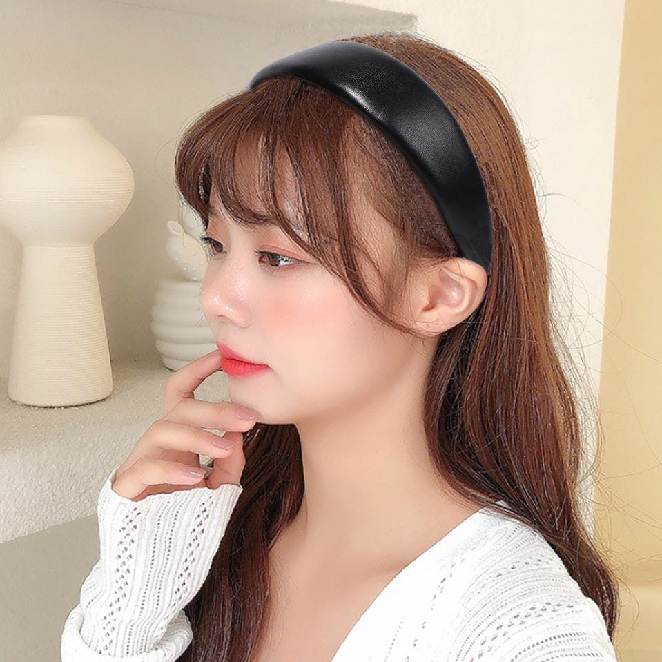 Bandeau en cuir PU couleur pure