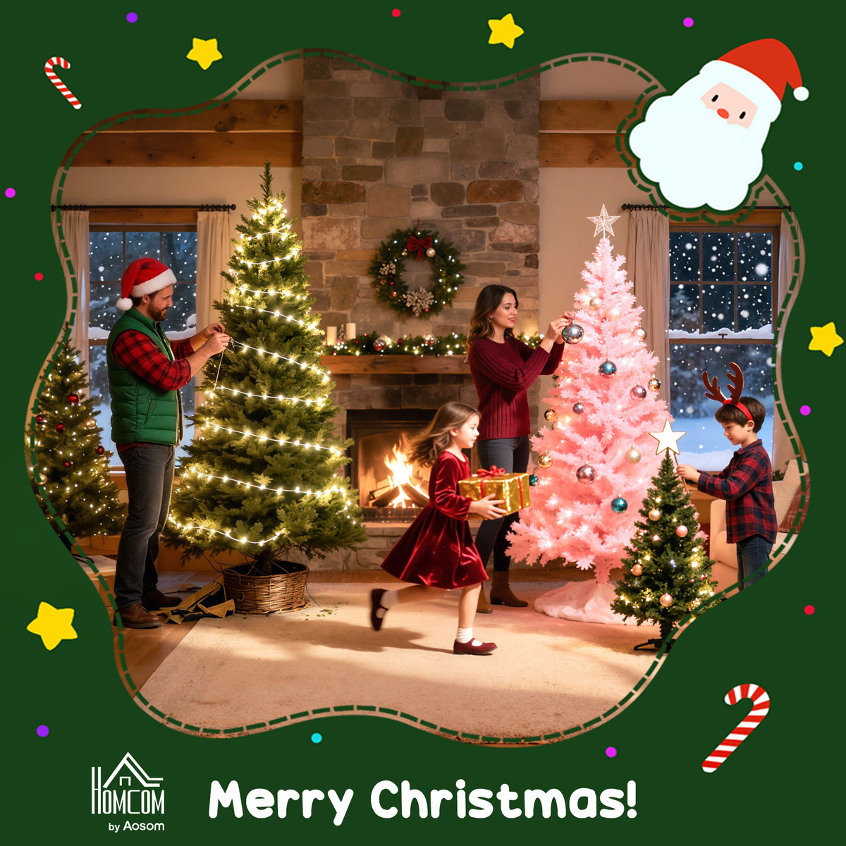 Ensemble de deux arbres de Noël de 2 pieds