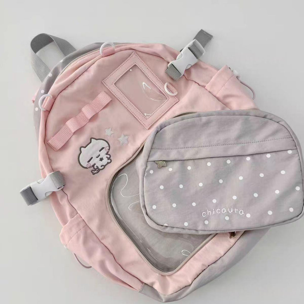Fil de broderie mignon Kitten Pain Layer Sac à dos