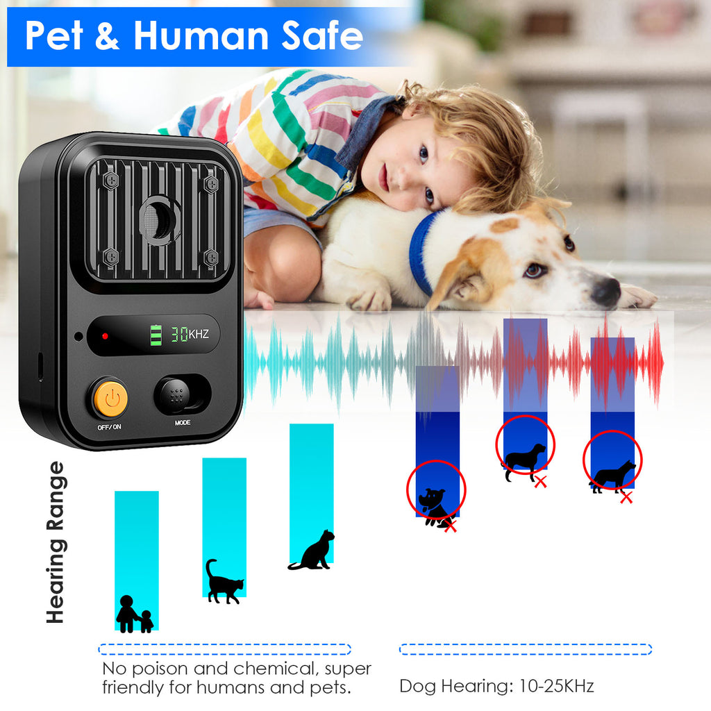 Options couleur noir-vert -- 1Pc Ultrasonic Anti-Barking Device Rechargeable Auto Dog Bark