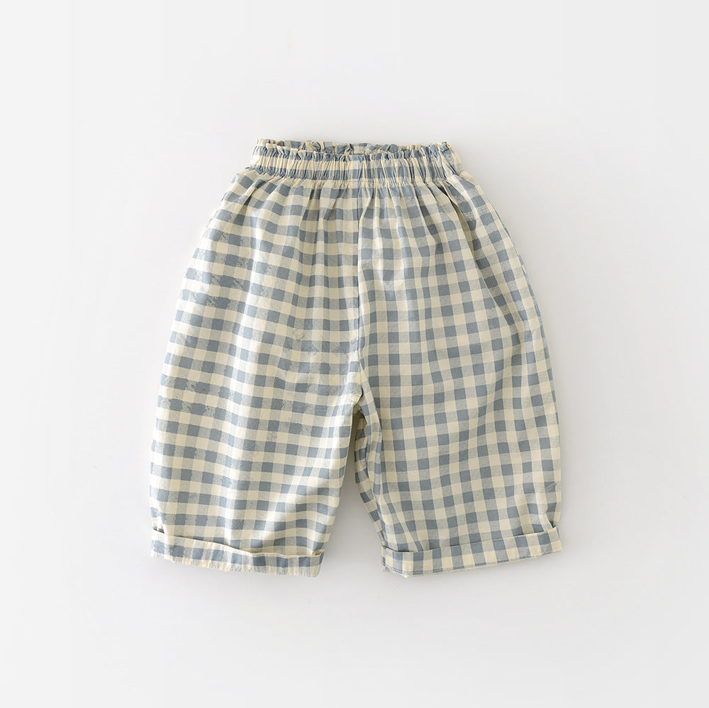 Garçons Cotton pantoufle en tissu plaqué Pantalons à large jambe