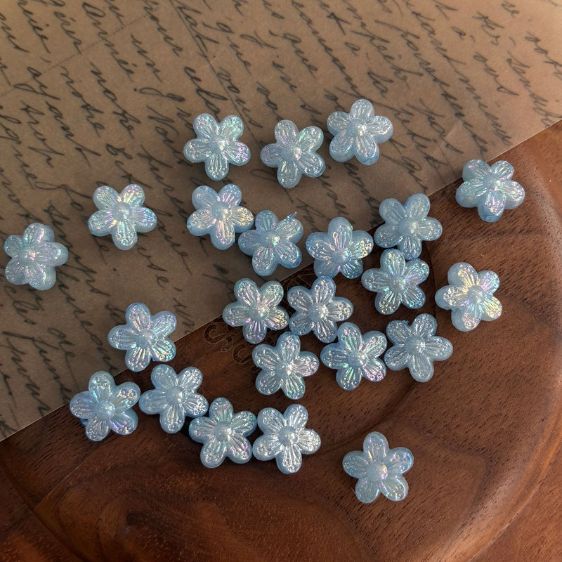 10mm couleur mixte perles de fleurs acryliques cinq-pieds
