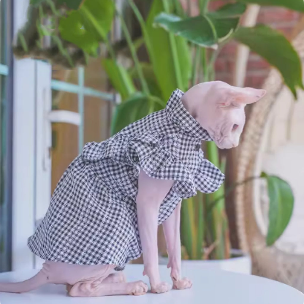 Kitten Été Cool et Respirant Robe en Plaid de coton