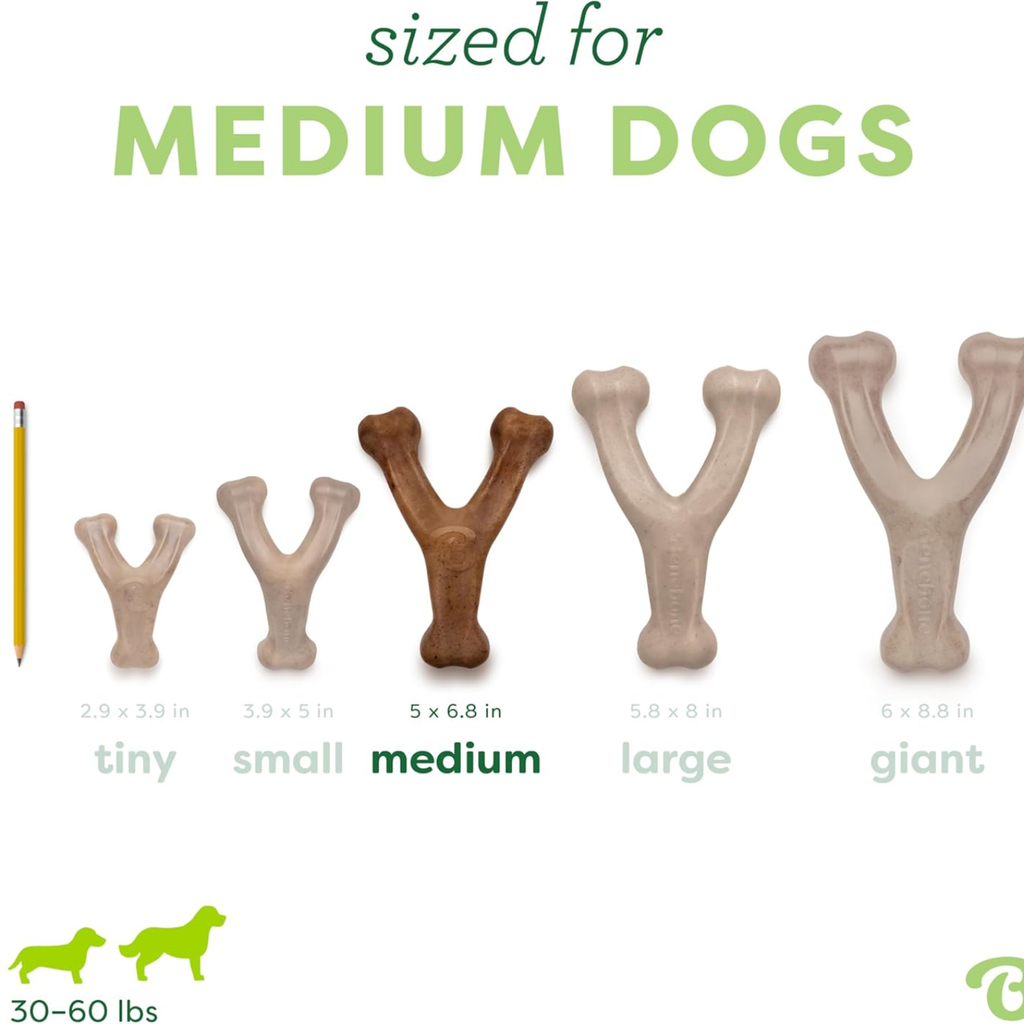 Jouet à croquer pour chien durable Wishbone pour les brochettes agressives