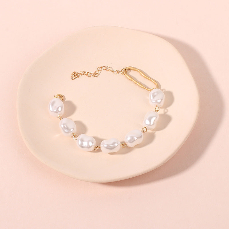 Bracelet baroque en perles irrégulières