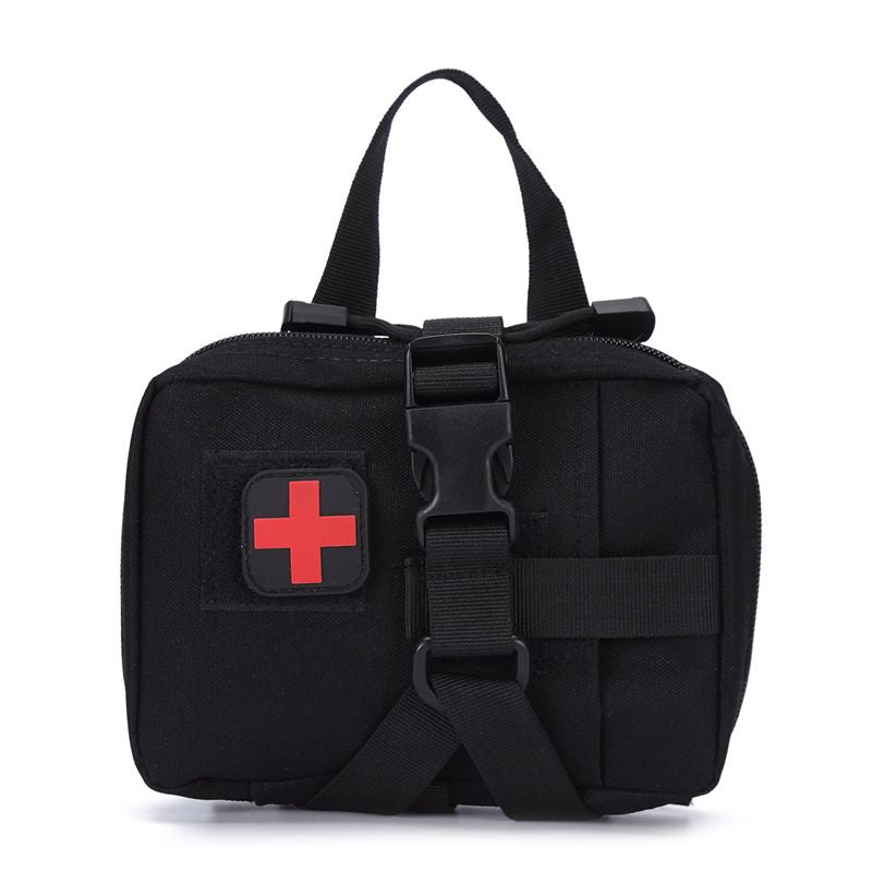 Trousse de premiers soins - Sac de rangement médical portatif noir - extérieur