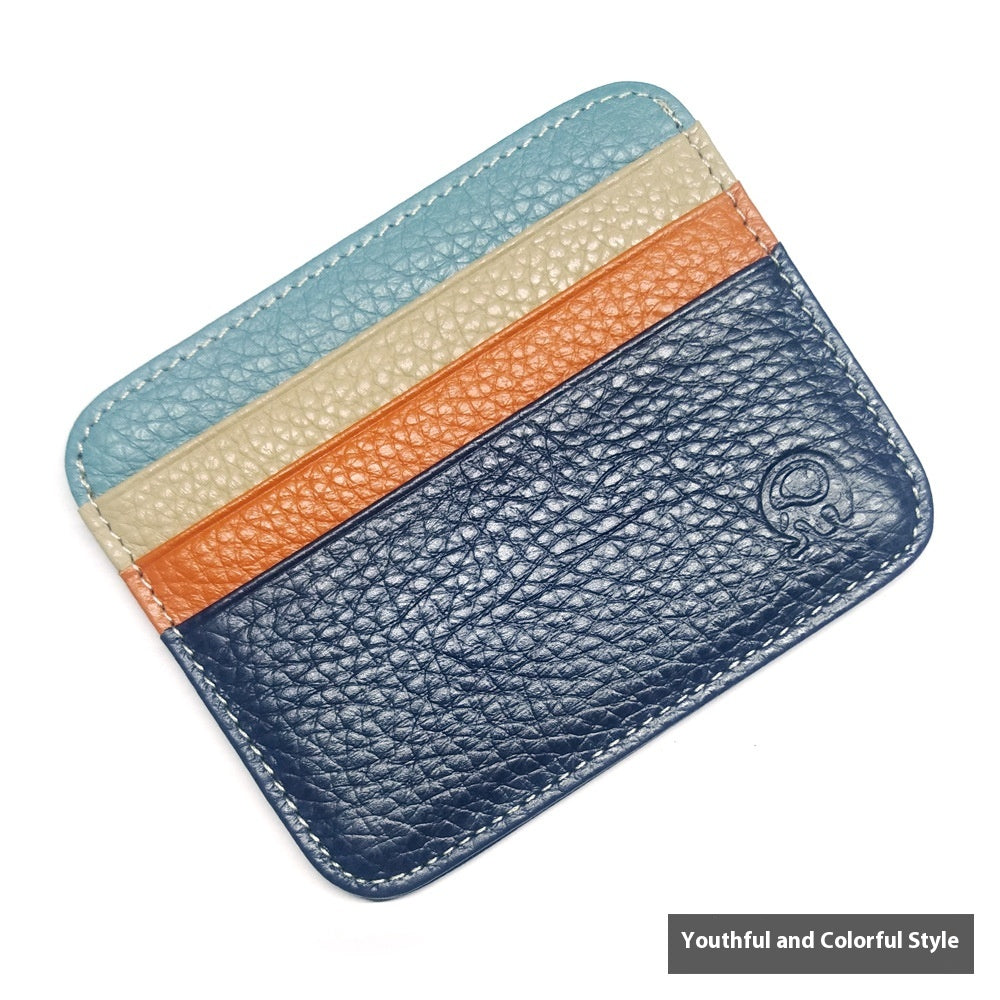 Petit éléphant rond Premier calque Coin de vache Purse véritable support de carte en cuir