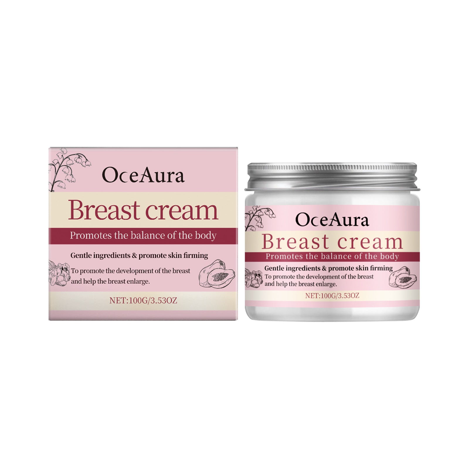 Oceaura Papaya Crème d'élasticité Crème hydratante et élastique pour soins de la peau