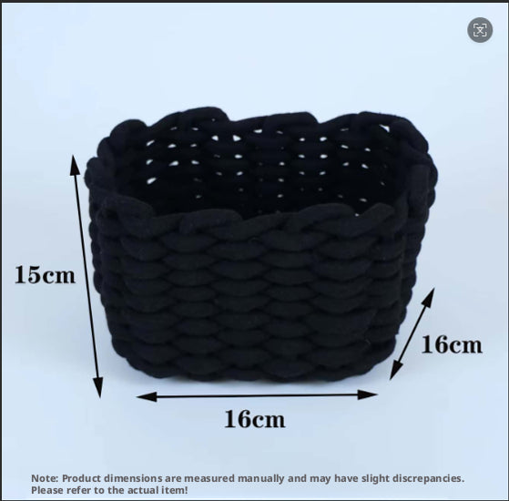 Panier de rangement en coton de bureau-noir-polyester coton-1 pièce