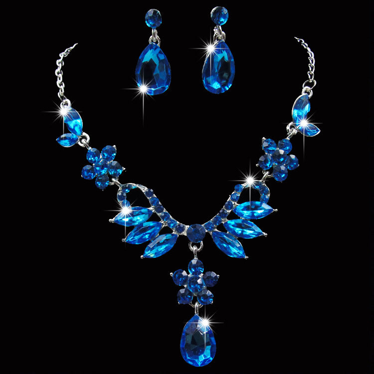 L'Europe et les États-Unis commerce explosion mariée alliage collier boucles d'oreilles en diamant