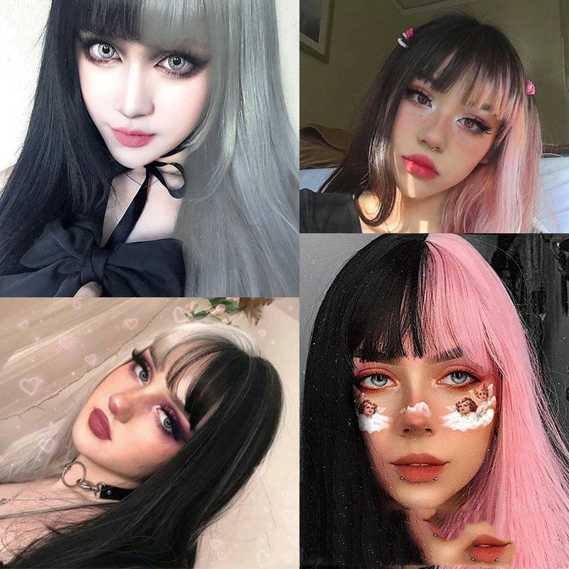 Wig Femme européenne et américaine mode longue droite