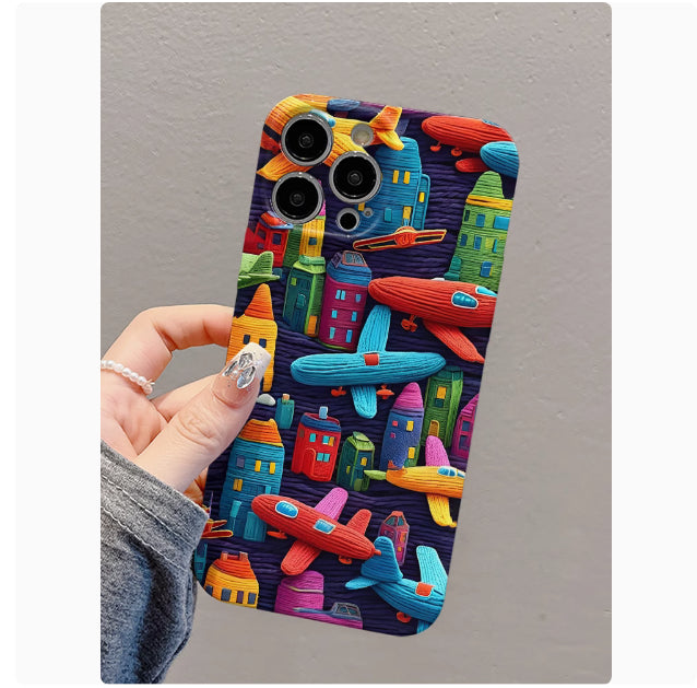 Peinture à l'huile Cas de téléphone d'avion minimaliste