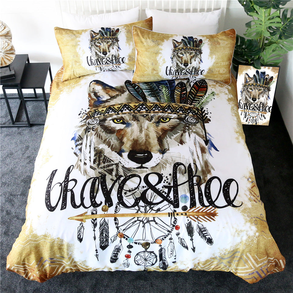 Loup Ensemble de literie en trois parties