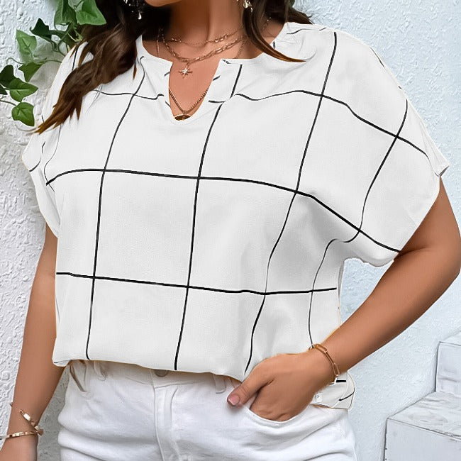 Chemise en T-Shirt imprimée pour femmes Blouse à manches courtes