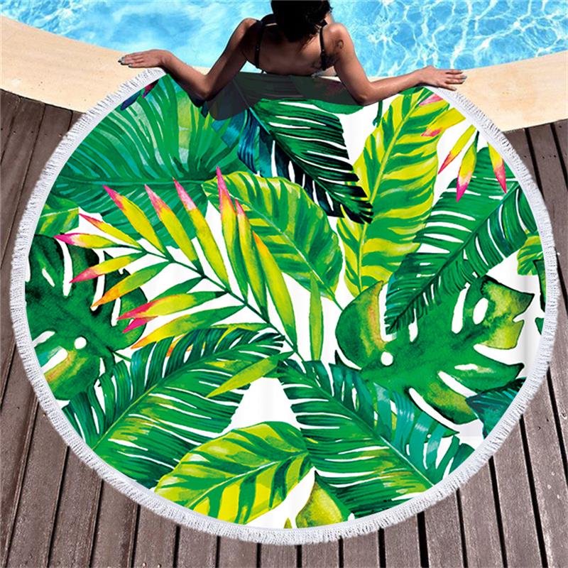 Serviette de plage imprimée ronde