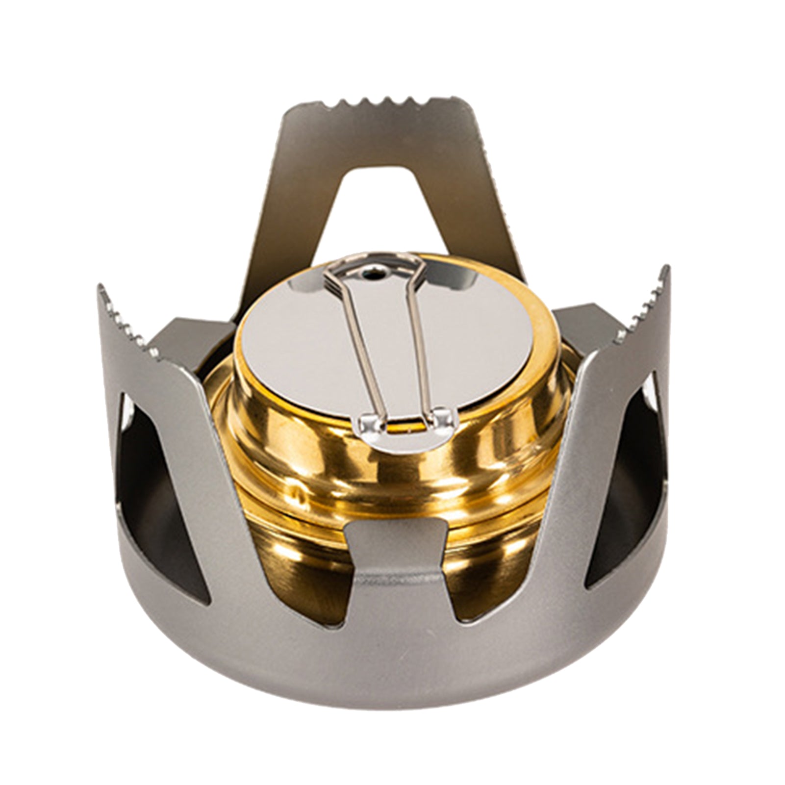 Cuisinière d'alcool portable Petit brûleur d'alcool en laiton avec support en aluminium
