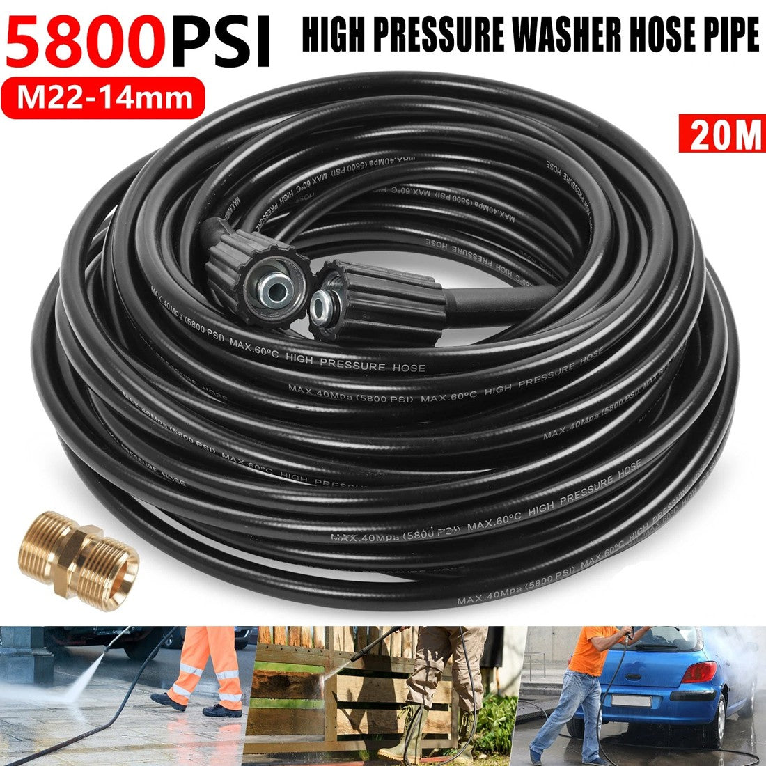 Connecteur fileté en cuivre de la série M22-14 à haute pression de 20 mètres