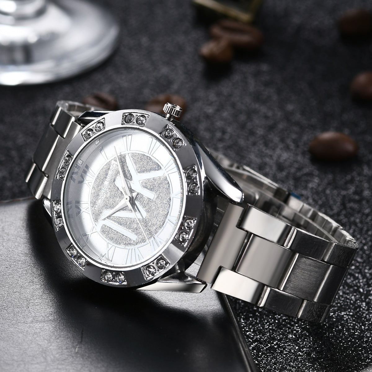 Mode Casual Quartz Montre Starry acier inoxydable