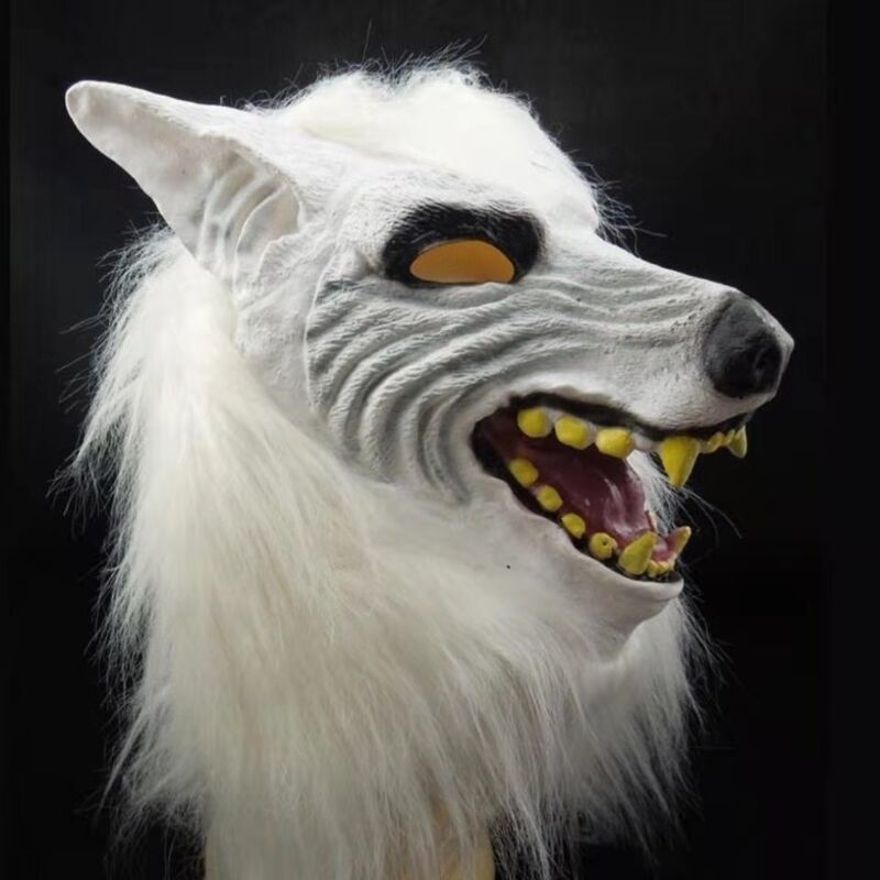 Gants de loup de tête de loup d'Halloween Masque de capot d'animaux