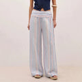Pantalons rayés avec un ajustement doux et confortable large jambes