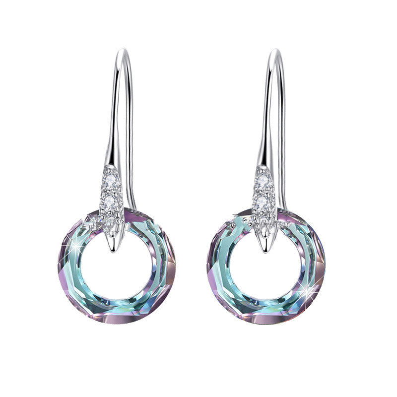 Austrian Crystal S925 Silver Universe Bague avec boucles d'oreilles diamantées