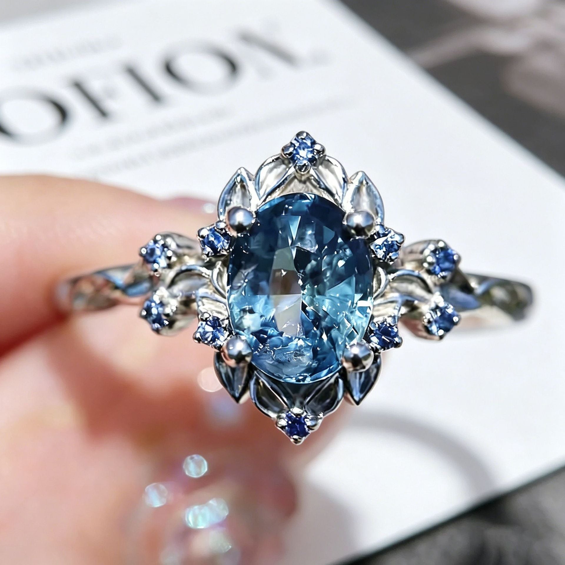 Bague en cuivre personnalisée avec incrustation Zircon