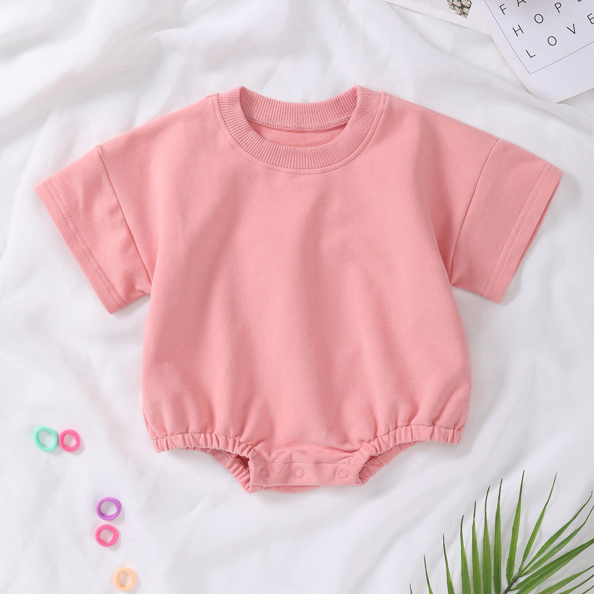 Romper en coton biologique à manches courtes